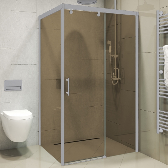 SLIDE SQUARE GK-863A хром матовый стекло бронзовое