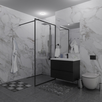 SHOWER GLASS GK-24 черный матовый стекло бесцветное толщина 8_0