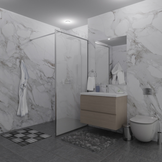 SHOWER GLASS GK-24-8мм хром блестящий стекло матовое толщина 8_0