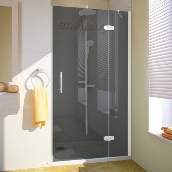 LUX DOOR GK-102-CH02 белый матовый стекло графитовое правое открывание двери