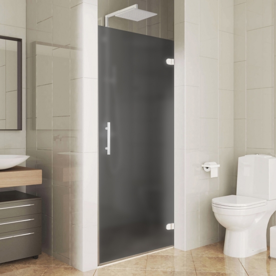 LUX DOOR GK-001-2511-CH02 белый матовый стекло графитовое матовое правое открывание двери