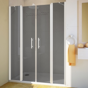 LUX DOOR GK-604-CH02 белый матовый стекло графитовое