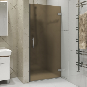 LUX DOOR GK-001-CH02 хром блестящий стекло бронзовое матовое правое открывание двери