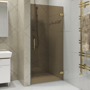 LUX DOOR GK-001-CH02 золотой металлик стекло бронзовое правое открывание двери
