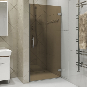 LUX DOOR GK-001-CH02 хром блестящий стекло бронзовое правое открывание двери