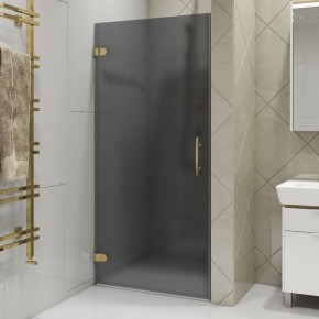 LUX DOOR GK-001-CH02 золотой металлик стекло графитовое матовое левое открывание двери