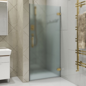 LUX DOOR GK-001-CH02 золотой металлик стекло матовое правое открывание двери