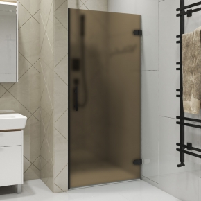 LUX DOOR GK-001-CH02 черный матовый стекло бронзовое матовое правое открывание двери