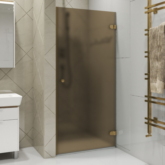LUX DOOR GK-001 бронзовый стекло бронзовое матовое правое открывание двери