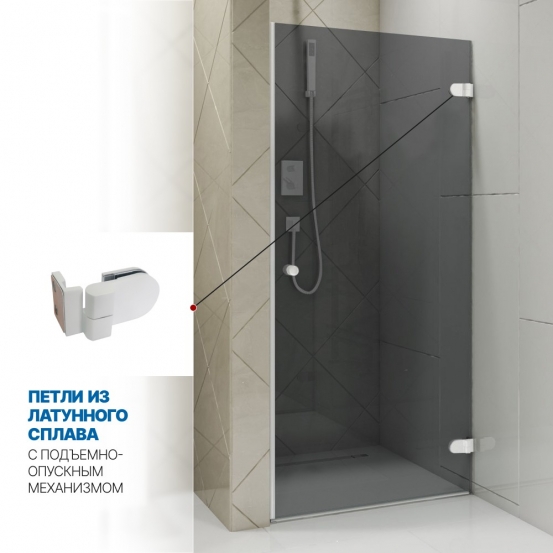 Инфографика 3 LUX DOOR GK-001 белый матовый стекло графитовое толщина 0_8 правое открывание двери