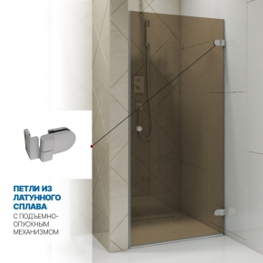 Инфографика 3 LUX DOOR GK-001 хром матовый стекло бронзовое толщина 0_8 правое открывание двери