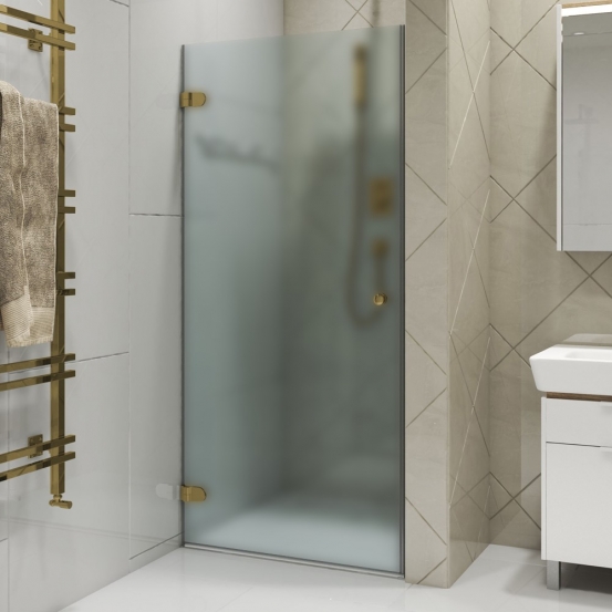 LUX DOOR GK-001 золотой гальванический стекло матовое левое открывание двери