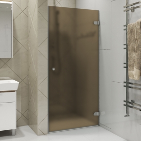 LUX DOOR GK-001 хром блестящий стекло бронзовое матовое правое открывание двери