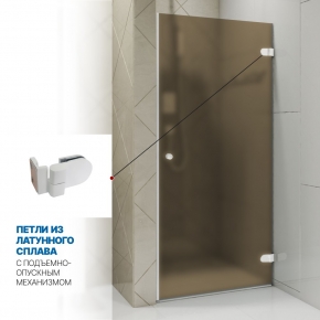 Инфографика 3 LUX DOOR GK-001 белый матовый стекло бронзовое матовое толщина 0_8 правое открывание двери
