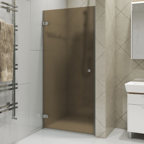 LUX DOOR GK-001 хром блестящий стекло бронзовое матовое левое открывание двери