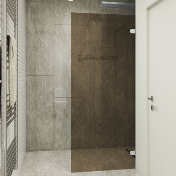 LUX DOOR GK-001N-2522 хром матовый стекло бронзовое
