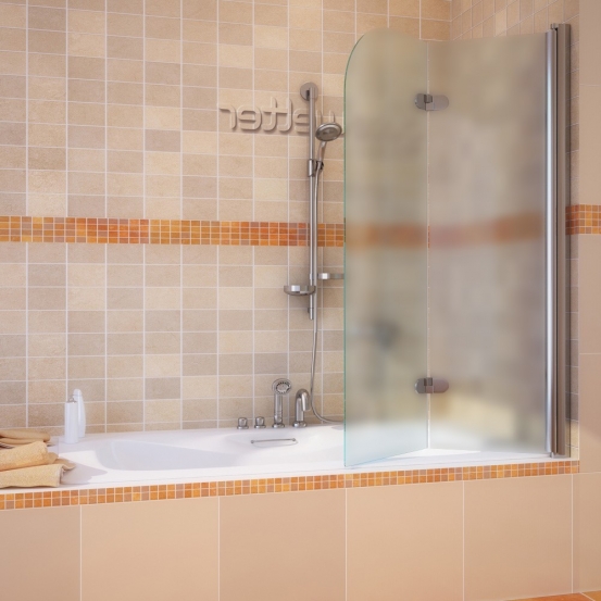 LUX PEARL GV-102 хром блестящий стекло матовое правое открывание двери
