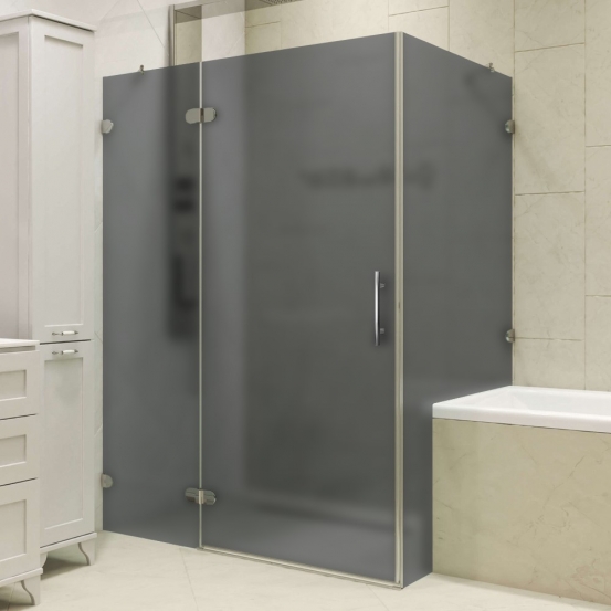 LUX SQUARE GK-003V1-CH02 хром блестящий стекло графитовое матовое левое открывание двери
