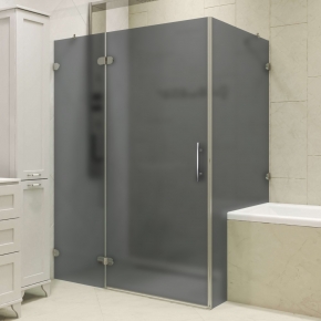 LUX SQUARE GK-003V1-CH02 хром блестящий стекло графитовое матовое левое открывание двери