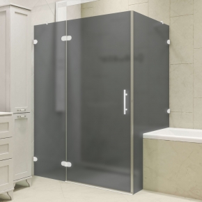 LUX SQUARE GK-003V1-CH02 белый матовый стекло графитовое матовое левое открывание двери