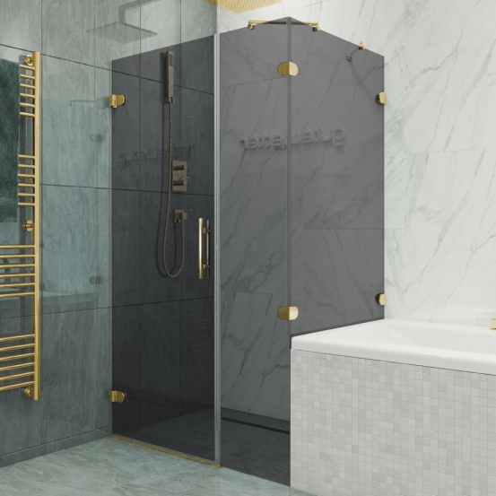 LUX SQUARE GK-003AV-CH02 золотой металлик стекло графитовое левое открывание двери