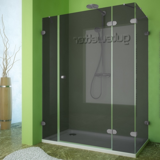LUX RECTAN GK-004B хром матовый стекло графитовое правое открывание двери