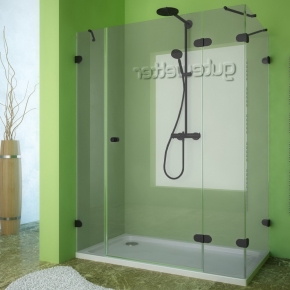 LUX RECTAN GK-004B черный матовый стекло выбеленное правое открывание двери