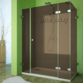 LUX RECTAN GK-004B хром блестящий стекло бронзовое правое открывание двери
