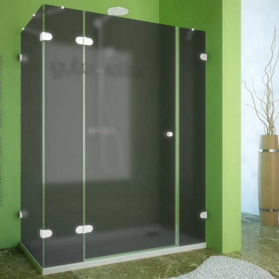 LUX RECTAN GK-004B белый матовый стекло графитовое матовое левое открывание двери