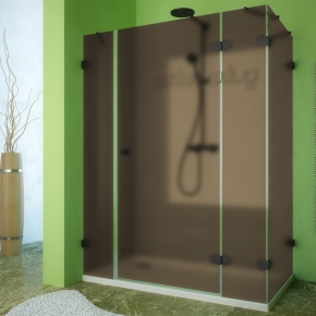 LUX RECTAN GK-004B черный матовый стекло бронзовое матовое правое открывание двери