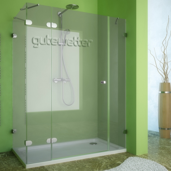 LUX RECTAN GK-004B хром блестящий стекло выбеленное левое открывание двери