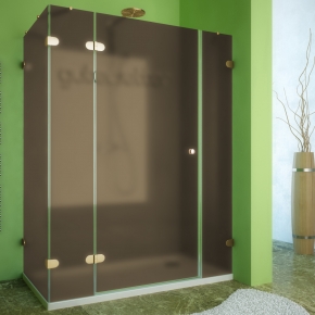 LUX RECTAN GK-004B золотой металлик стекло бронзовое матовое левое открывание двери