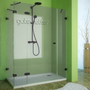 LUX RECTAN GK-004B черный матовый стекло выбеленное левое открывание двери