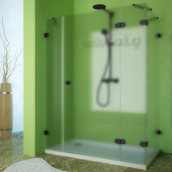 LUX RECTAN GK-004B черный матовый стекло матовое правое открывание двери