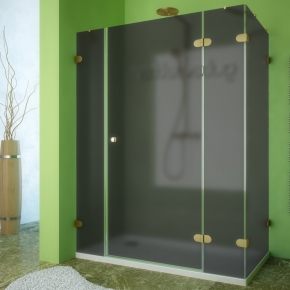 LUX RECTAN GK-004B золотой гальванический стекло графитовое матовое правое открывание двери