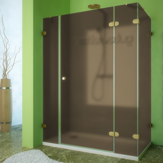 LUX RECTAN GK-004B золотой гальванический стекло бронзовое матовое правое открывание двери