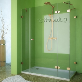 LUX RECTAN GK-004B золотой металлик стекло бесцветное правое открывание двери