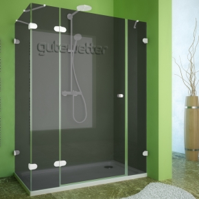 LUX RECTAN GK-004B белый матовый стекло графитовое левое открывание двери