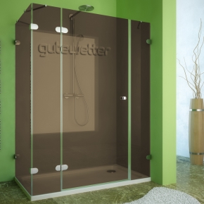 LUX RECTAN GK-004B хром блестящий стекло бронзовое левое открывание двери