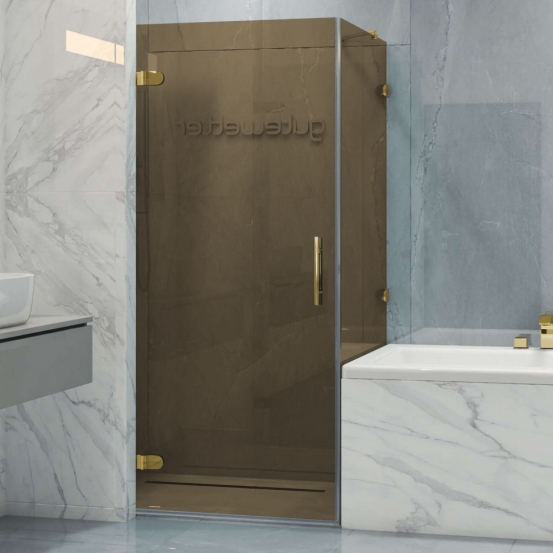 LUX SQUARE GK-002V-2511-CH02 золотой металлик стекло бронзовое левое открывание двери