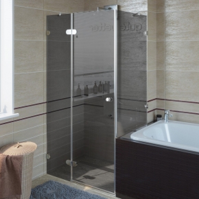 LUX SQUARE GK-003V хром блестящий стекло графитовое левое открывание двери