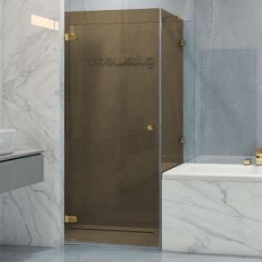LUX SQUARE GK-002V-2511 золотой металлик стекло бронзовое левое открывание двери
