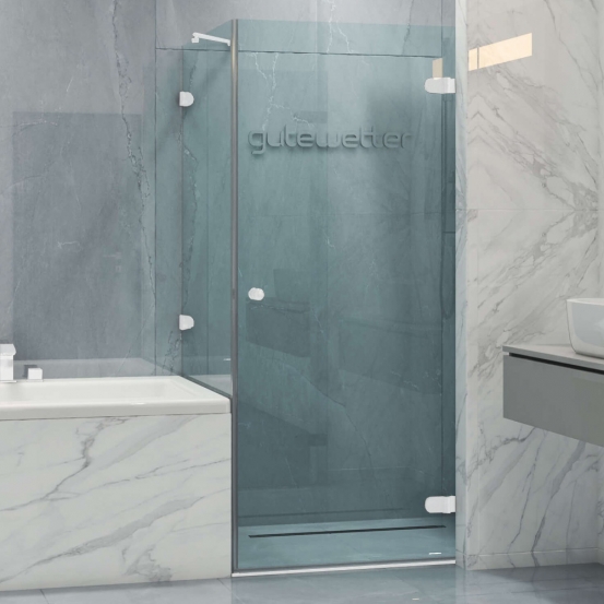 LUX SQUARE GK-002V-2511 белый матовый стекло бесцветное правое открывание двери