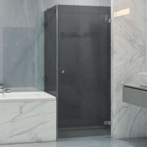 LUX SQUARE GK-002V-2511 хром блестящий стекло графитовое матовое правое открывание двери