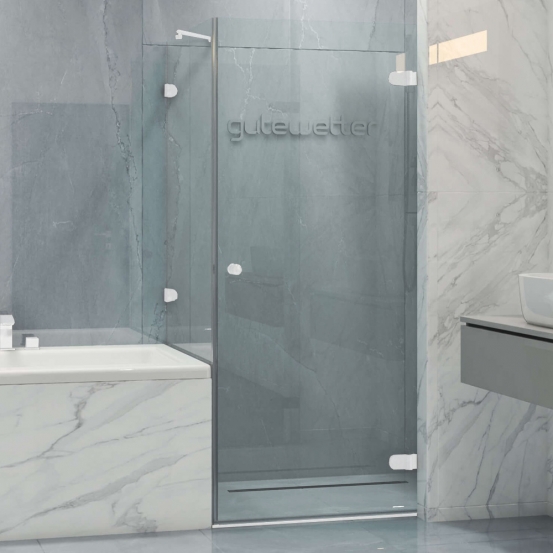 LUX SQUARE GK-002V-2511 белый матовый стекло выбеленное правое открывание двери