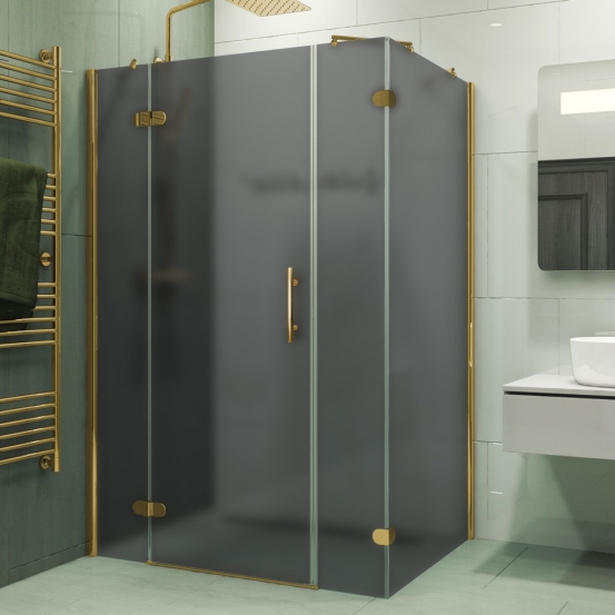 LUX RECTAN GK-104B1-CH02 золотой металлик стекло графитовое матовое левое открывание двери