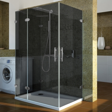 LUX RECTAN GK-004B4-CH02 хром матовый стекло графитовое левое открывание двери