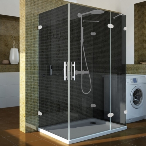 LUX RECTAN GK-004B4-CH02 белый матовый стекло графитовое правое открывание двери