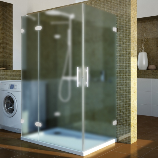 LUX RECTAN GK-004B4-CH02 белый матовый стекло матовое левое открывание двери