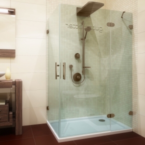 LUX RECTAN GK-003B-CH02 бронзовый стекло бесцветное правое открывание двери
